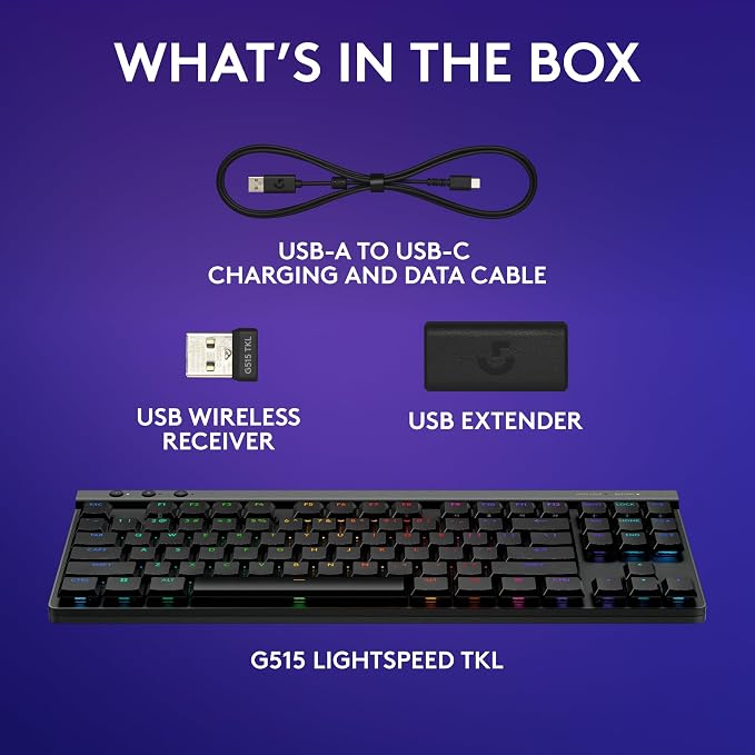 Logitech G515 Lightspeed TKL Low Profile Wireless Gaming Keyboard, LIGHTSYNC RGB - Image 8