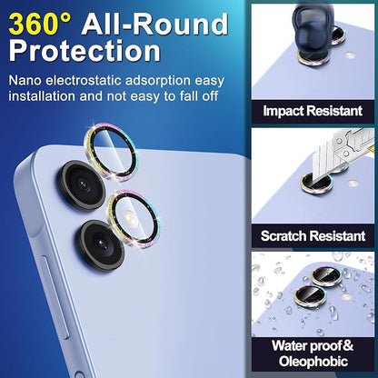 for Samsung Galaxy A06 Camera Lens Protector, Individual Metal Ring Tempered - Image 3