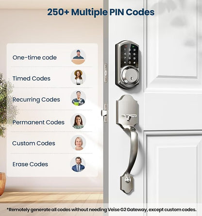 Veise VE06-H Smart Front Door Lock Set, App Control, Keyless Entry Deadbolt - Image 3