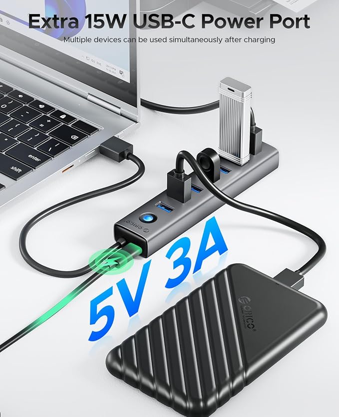 ORICO Aluminum 7-Port USB Hub - Image 4