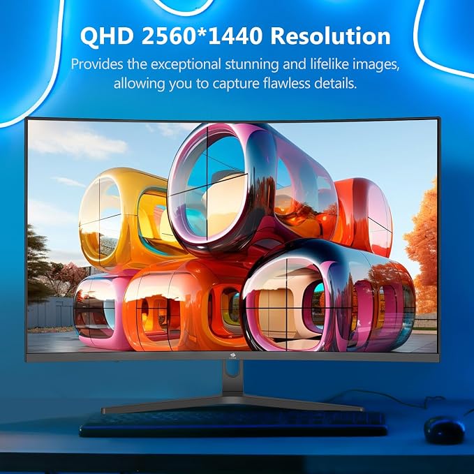 Z-Edge 32 inch Curved Gaming Monitor, QHD 1440P 170Hz 165Hz 144Hz Curved Monitor - Image 5