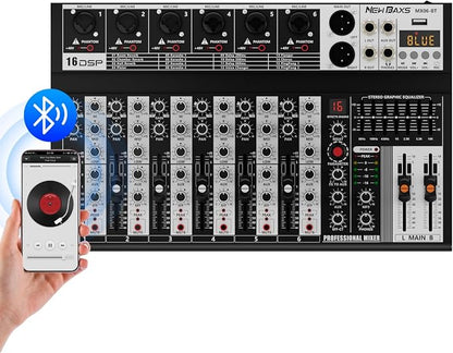 Professional Audio Mixer, 6 Channel Audio Interface Sound Board Mixing Console by PROFESSIONALAUDIOEQUIPMENT