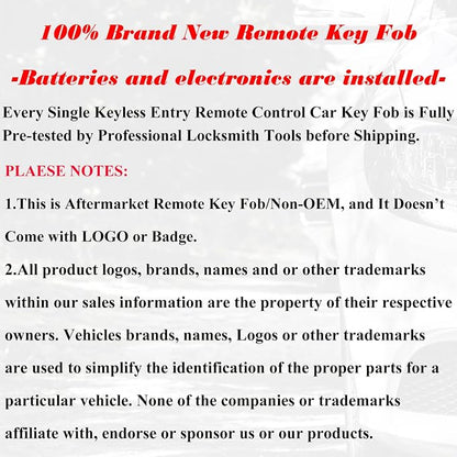 SUPALAND Keyless Entry Remote Control Key Fob Replacement Fits - Image 6