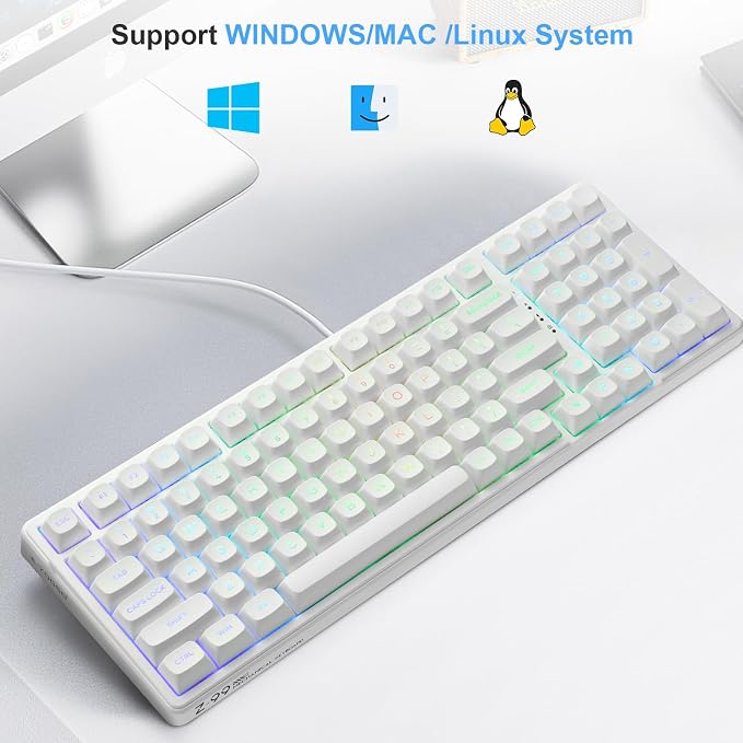 HUO JI E-Yooso Creamy Mechanical Keyboard Wired, Hot Swappable, Pre-lubed - Image 7