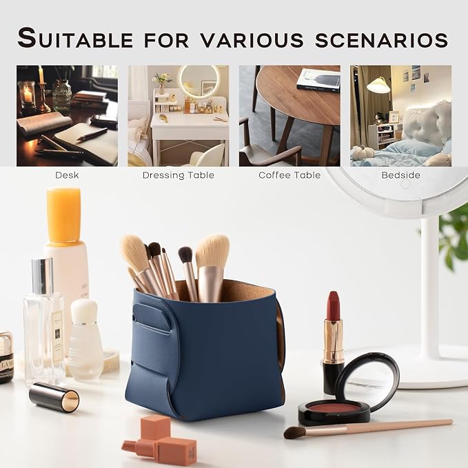 HOMIEAZICOZI 2-Pack Cork Leather Desk Accessories Storage - Image 5