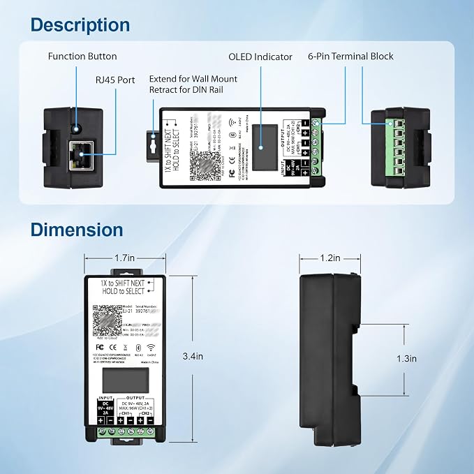 ezOutlet Industrial DIN Rail Mount Power Auto Reboot, Automatically Restarts - Image 3