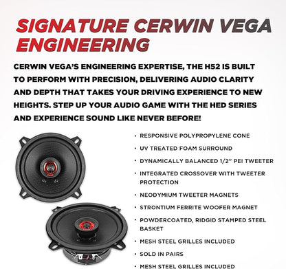 CERWIN-VEGA! HED 2025 Edition Coaxial Speaker – 5.25” 2-Way Coaxial Full Range - Image 3