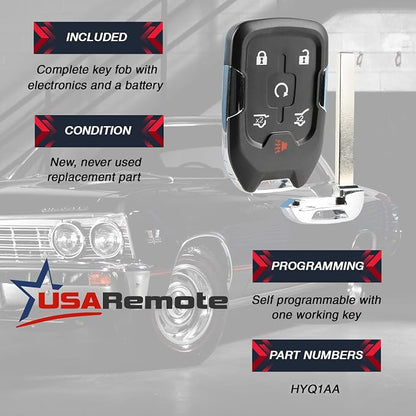 1x Smart Key Fob Replacement for 2015-2020 Chevy Suburban Tahoe GMC Yukon Yukon - Image 3