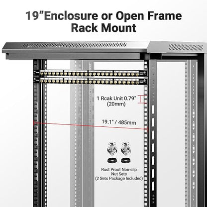 AMPCOM 24 Port Blank Keystone Patch Panel - Image 7