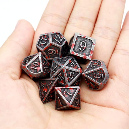 Haxtec Bloodstained Metal DND Dice Set Blood Polyhedral D&D Dice Compatible - Image 7