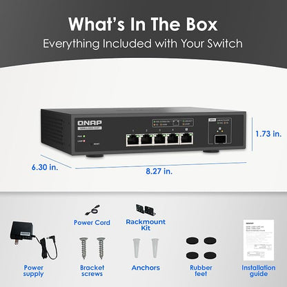 QNAP 5-Port Multi-Gig 10GbE Lite-Managed Network Switch – 4× 10/5/2.5/1G RJ-45 - Image 7