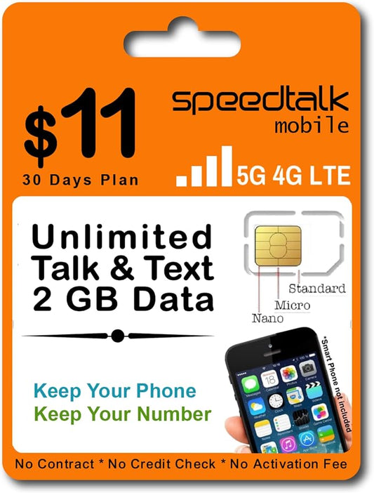 SpeedTalk Mobile Prepaid Cell Phone SIM Card by SpeedTalkMobile