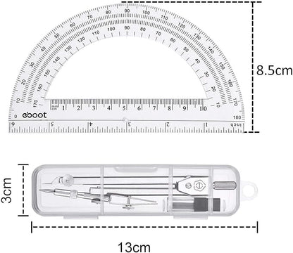 Drawing Compass and 6 Inch Protractor, Student Geometry Math Set - Image 2