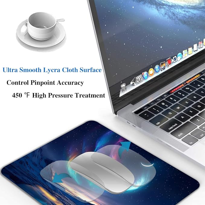 Night Sky Aurora Mountains Mouse Pads - Image 5