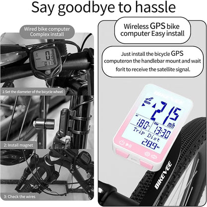 GPS Bike Computer Wireless Bicycle Speedometer Odometer 9 Languages Auto - Image 3
