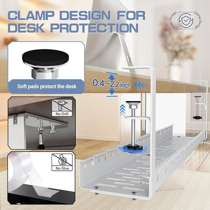 Shikha Under Desk Cable Tray, 15.7"-30.7" Retractable Under Desk Cable - Image 6