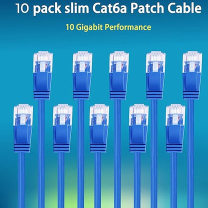 Rapink Patch Cables Cat6a 1ft Slim, Cat6a Ethernet Patch Cable 10G Support - Image 4