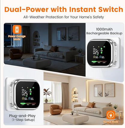 6 in 1 Indoor Air Quality Monitor, Portable Real-Time - Image 3