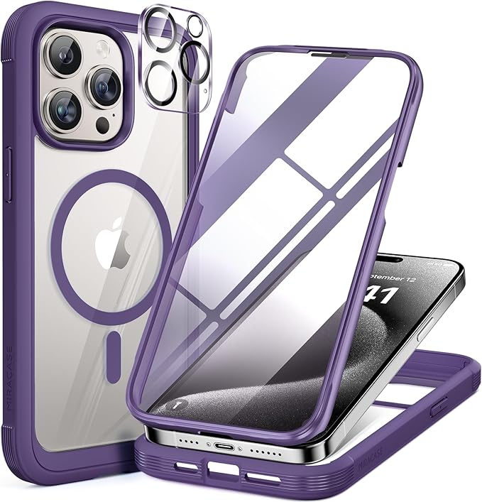 Miracase Magnetic for iPhone 15 Pro Max Case 6.7'' Full-Body Drop Proof Phone by Miracase