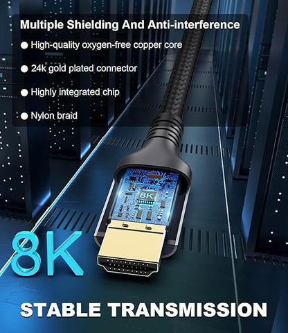 Certified 10K 8K HDMI 2.1 Cable 10 FT, 48Gbps Ultra High Speed HDMI Cable - Image 4