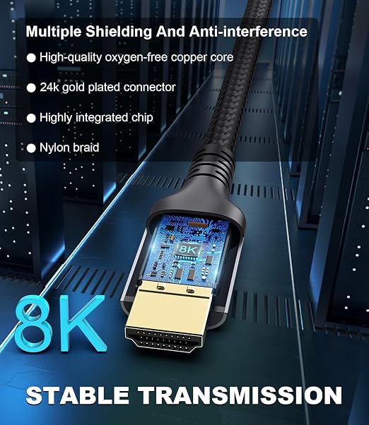 Certified 10K 8K HDMI 2.1 Cable 1.64 FT, 48Gbps Ultra High Speed HDMI Cable - Image 6