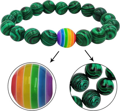 Nanafast Titanium Stainless Steel Rainbow LGBT Pride Bracelet Handmade Braided - Image 2