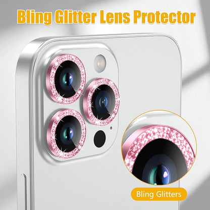 AGVEE 3+3 6 Pack for iPhone 14 Pro/Pro Max, Bling Diamond & Glitter Metal Ring - Image 5