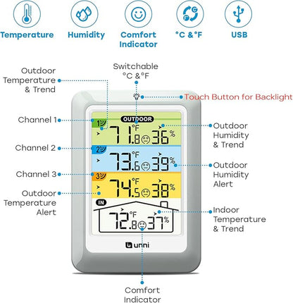 Indoor Outdoor Thermometer Wireless - Image 3