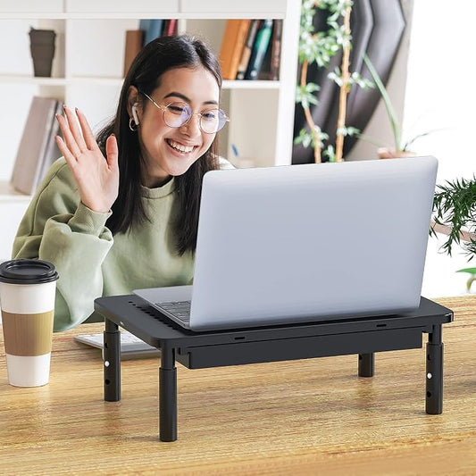 WALI Dual Monitor Stand with Storage, Desk Monitor Riser 3 Height Adjustable - Image 2