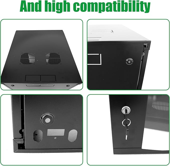 9U Server Cabinet Wall Mount Rack Enclosure - Image 6