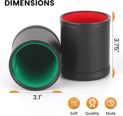 5 Pack PU Leather Dice Cups Velvet Felt-Lined Shaker Cups - Image 5