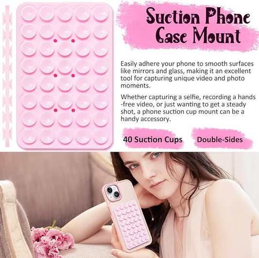 2 Pack Silicone Suction Cup Phone Case Mount Double Sided, Hands-Free Strong - Image 2