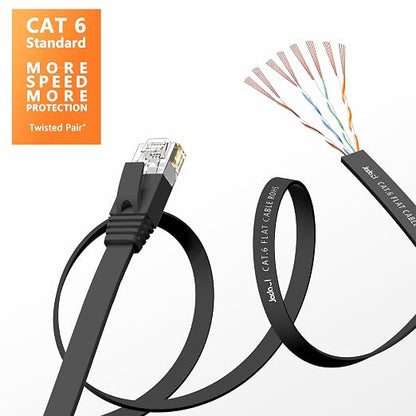Jadaol Cat 6 Ethernet Cable 25 ft, 10Gbps Support Cat8 Cat7 Network, Flat RJ45 - Image 3