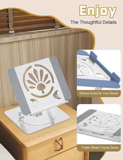 Adjustable Laptop Stand for Desk-360° Rotating Foldable Laptop Holder Ergonomic - Image 4