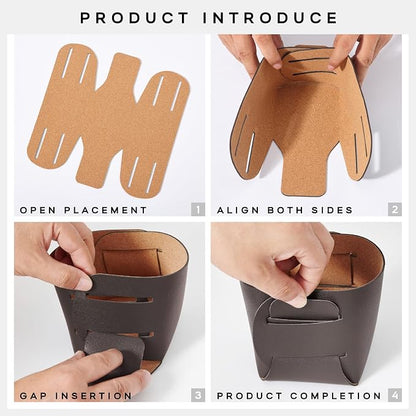 HOMIEAZICOZI 2-Pack Cork Leather Desk Accessories Storage - Image 6