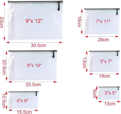 Oaimyy-6 * 8 inches-Mesh Zipper Pouch, Plastic Zip File Folders - Image 3