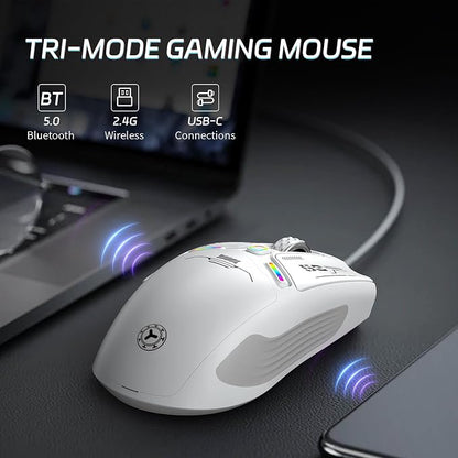 TENMOS M530 Wireless Gaming Mouse, 2.4G/Bluetooth/USB C Wired Rechargeable Mouse - Image 3