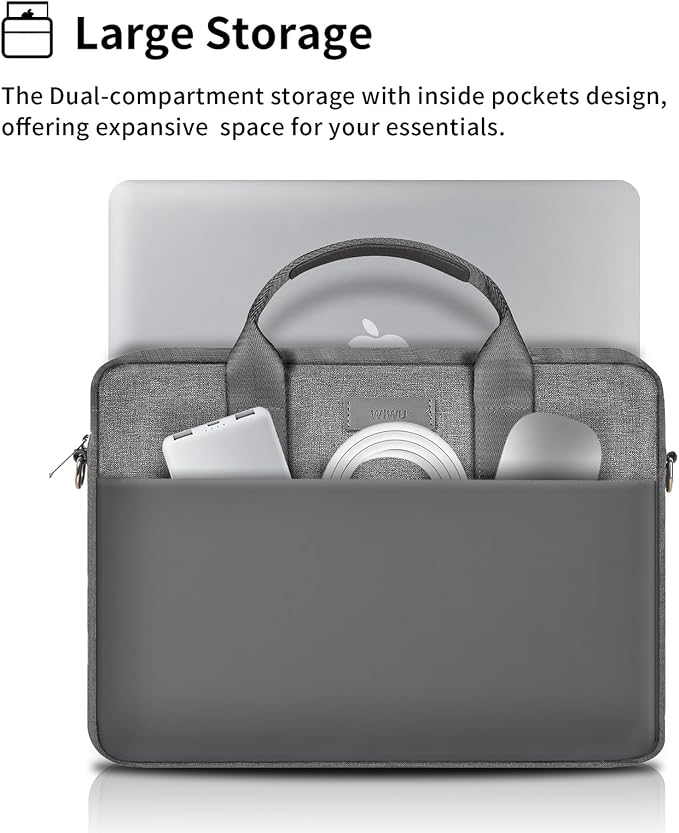 WIWU 15.6 16 Inch Laptop Bag for Men Women, Water-Resistant Laptop Case - Image 2