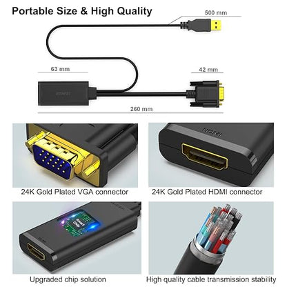 BENFEI VGA to HDMI Adapter, 1080P Converter - Image 6