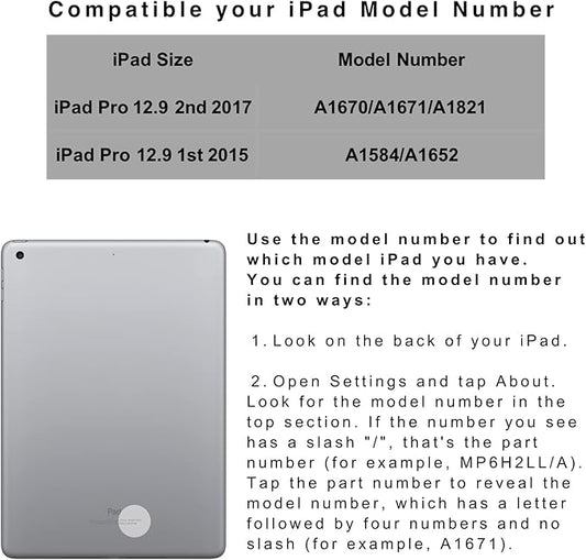 iPad pro 12.9 Keyboard case 2017 2nd 2015 1st Generation, 360 Rotatable - Image 2