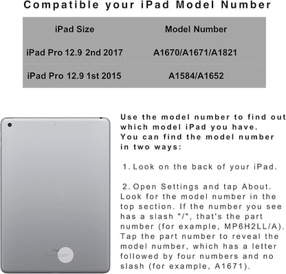 iPad pro 12.9 case with Keyboard 2017 2nd 2015 1st Generation, 360 Rotatable - Image 2