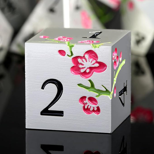 Metal Dungeons and Dragons Dice DNDND 7 PCS Heavy Metallic Flower D&D Dice Set by DNDND