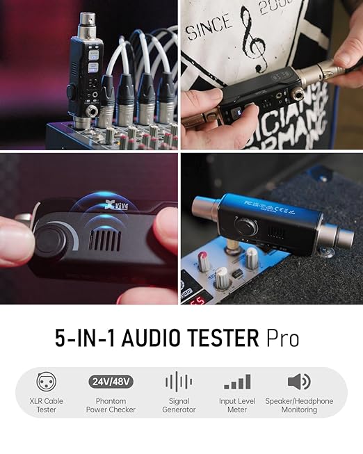 Xvive AT-2 Audio Tester Pro, 5-in-1 Signal Generator, XLR Cable Tester - Image 2