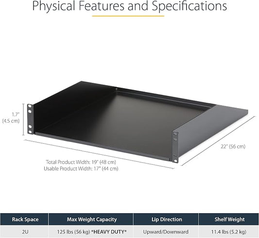StarTech.com 2U Server Rack Shelf - Image 2