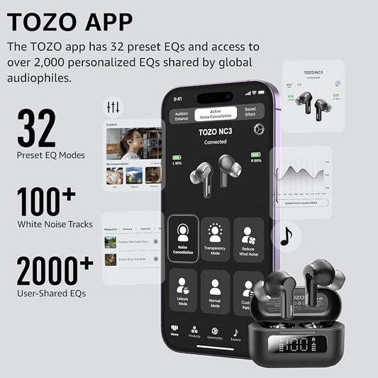 TOZO Hybrid Active Noise Cancelling Wireless Earbuds - Image 2