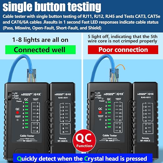 NOYAFA NF-468CS Network Cable Tester Telephone & Continuity Tester Ethernet - Image 2