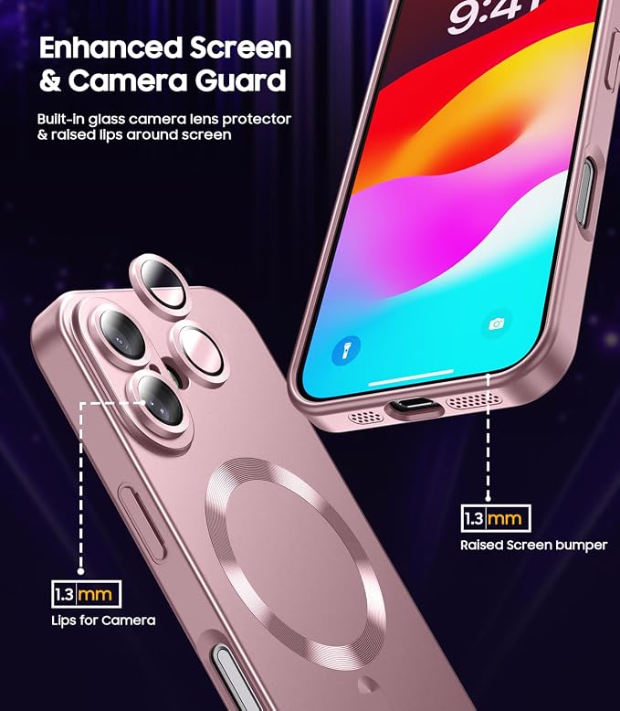 Magnetic for iPhone 16 Plus Case Slim Soft Silicone Bumper Shockproof Metallic - Image 4