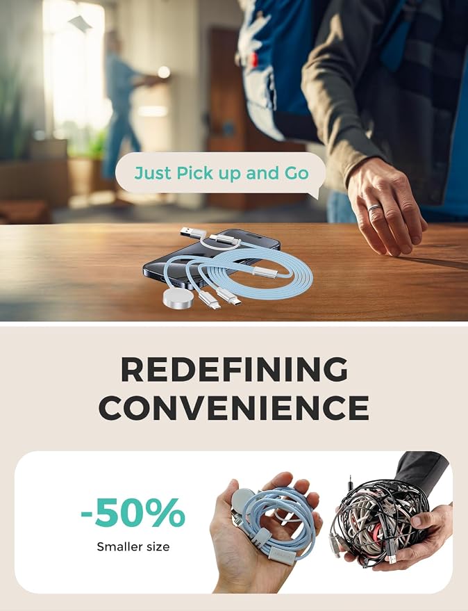 Blue-Upgraded 3 in 2 USB C Cable - Image 6