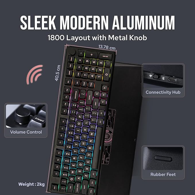 EPOMAKER Galaxy100 QMK/VIA Wireless Gaming Keyboard, Aluminum Shell, Pre-Lubed - Image 3