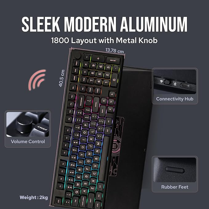 EPOMAKER Galaxy100 QMK/VIA Wireless Gaming Keyboard, Aluminum Shell, Pre-Lubed - Image 3